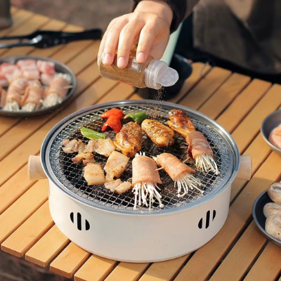 Barbecue-coréen-sûre-sans-fumée-acier inoxydable-durable-matériaux-résistants 