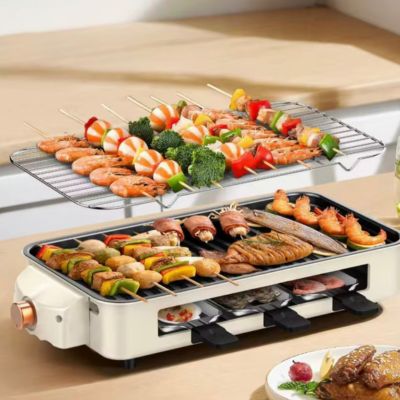 Barbecue-electrique-revêtement-antiadhésif-bouton-de-réglage