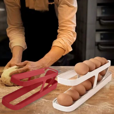 Boite-à-oeufs-blanche-rouge-résistant-chocs-incassable-base antidérapante-design moderne
