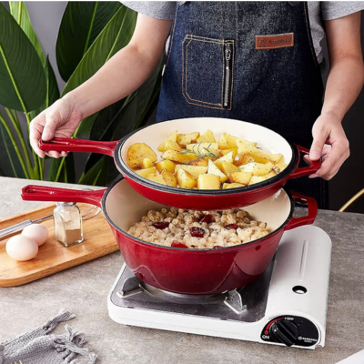 Casserole-en-fonte-ustensile-deux-plats-simultanés