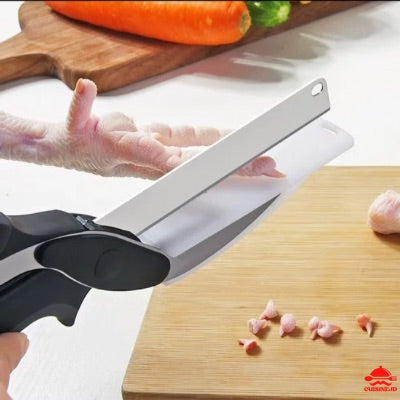 CISEAUX DE CUISINE 2 en 1 I AVEC MINI PLANCHE À DÉCOUPER INTÉGRÉE TÉNOS™
