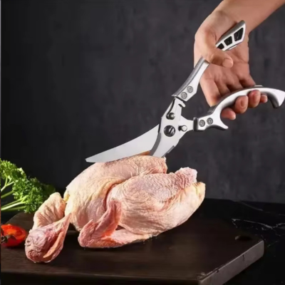 Ciseaux-de-cuisine-robuste-volaille-aiguisés-découpage-acier-inoxydable
