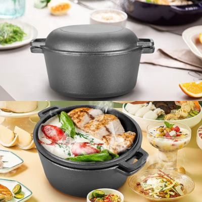 Cocotte-en-fonte-griller-frire-rôti- braiser