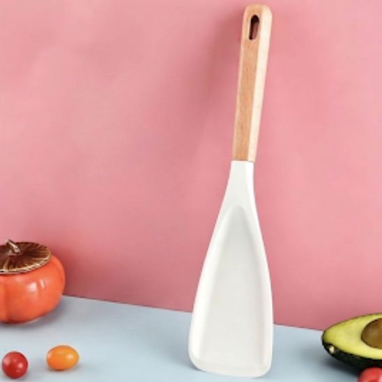 cuillère silicone blanc design hybride spatule
