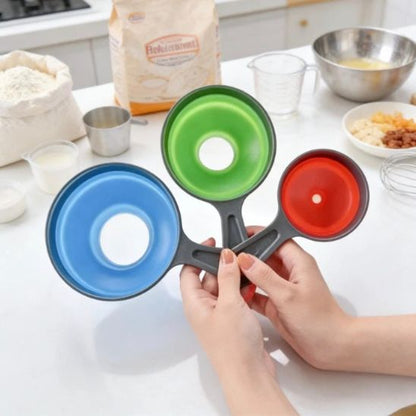 entonnoir lot de 3 pliables en silicone alimentaire antiadhésif