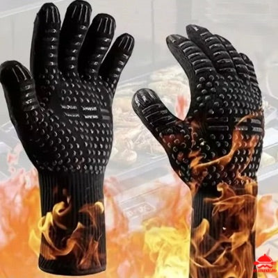 Gant-anti-chaleur-lot-de-deux-Facile-à-enfiler-droitiers-gauchers-800°-noir