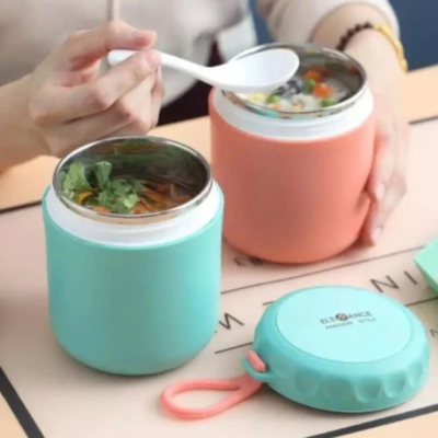 Lunch-box-poignée-silicone-prise-confortable-rose-vert-pastel