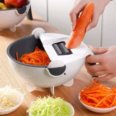 Mandoline-cuisine-lame-acier-inoxydable-ultra-tranchante-système-rotation-automatique