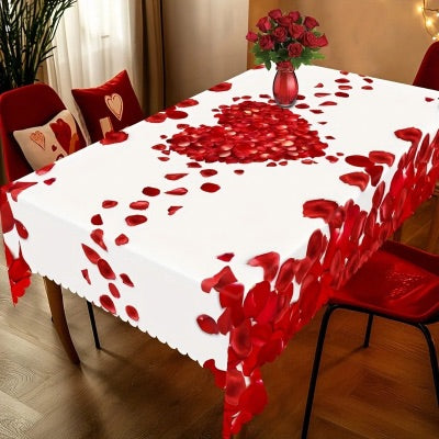 nappe-table-rouge-blanc-repas-familles-amis-agréables-chaleureux 