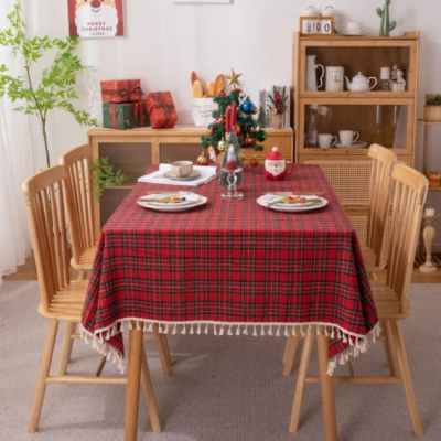 Nappe-de-table-intemporel-repas-fête-rouge-verte-plusieurs-tailles-retombée