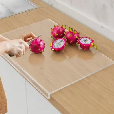 Planche-a-decouper-esthétique-transparente-acrylique-stable-patins-antidérapants