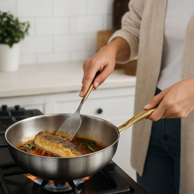 Poele-inox-indispensable-haute-qualité-revêtement-anti-adhésif-naturel