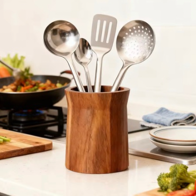 Pot-à-ustensiles-cuisine-acacia-épais-stabilité-parfaite