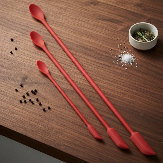 Spatule cuisine silicone solide rouge