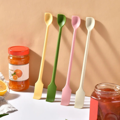 Spatule-silicone-outil-souple-jaune-deux-têtes