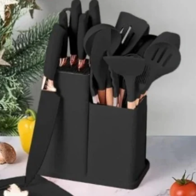 Ustensiles-de-cuisine-noirs-résistants-230°-friture-barbecue-pâtes-épaisses