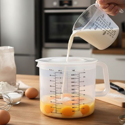 Verre-doseur-robuste-transparent-lecture-facile-plastique-PP-haute-qualité