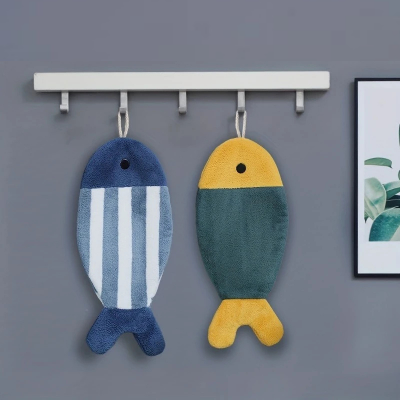 essuie-mains-lot-de-2-forme-de-poisson