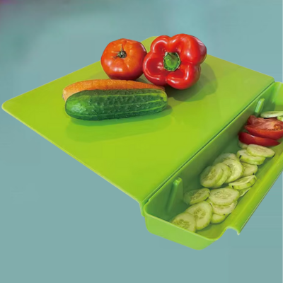 Planche-à-découper-gain-de-place-propre-organisé-verte-poignée-solide